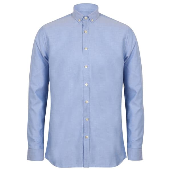 Henbury Mens Modern Long Sleeve Oxford Shirt