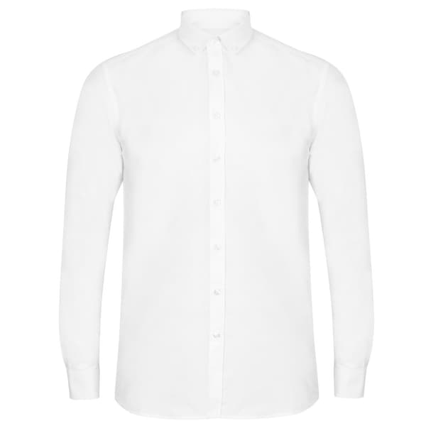 Henbury Mens Modern Long Sleeve Oxford Shirt White S