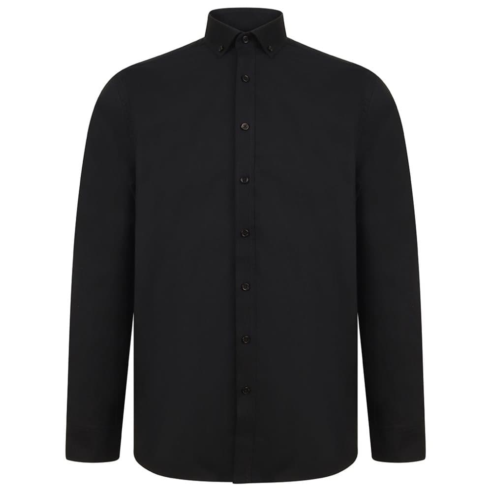 Henbury Modern långärmad Oxford-skjorta för män