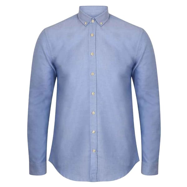 Henbury Modern långärmad Oxford-skjorta med smal passform för män Blue XL