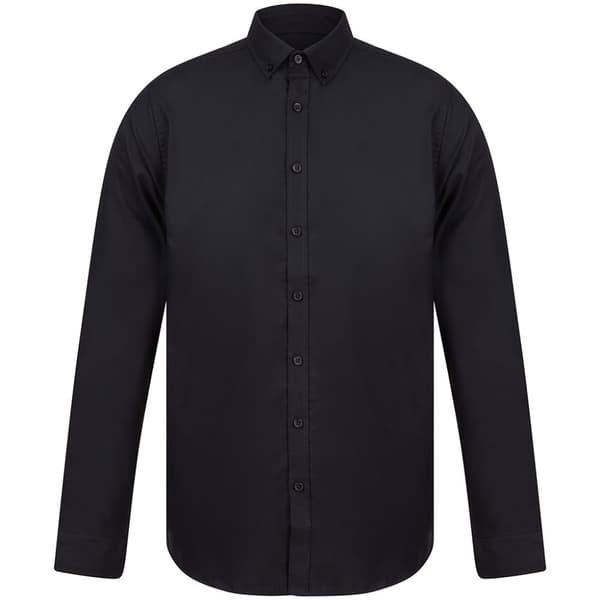 Henbury Modern långärmad Oxford-skjorta med smal passform för män