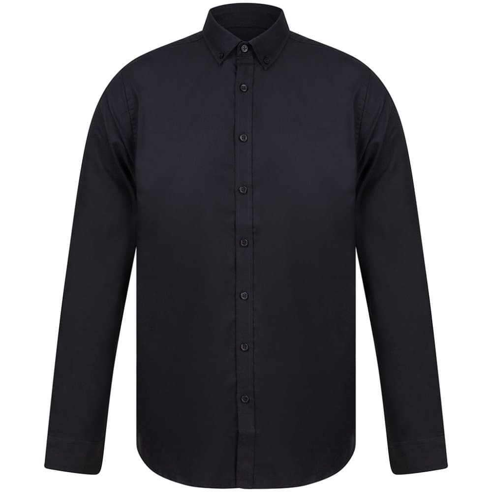 Henbury Modern långärmad Oxford-skjorta med smal passform för män