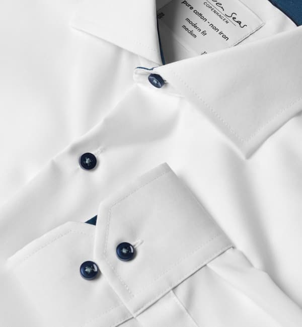 Seven Seas - Skjorta S370 MF Enfärgad kontrast