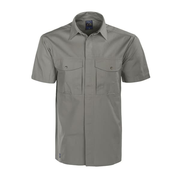 Projob Mens Short-Sleeved Formal Shirt Silver S