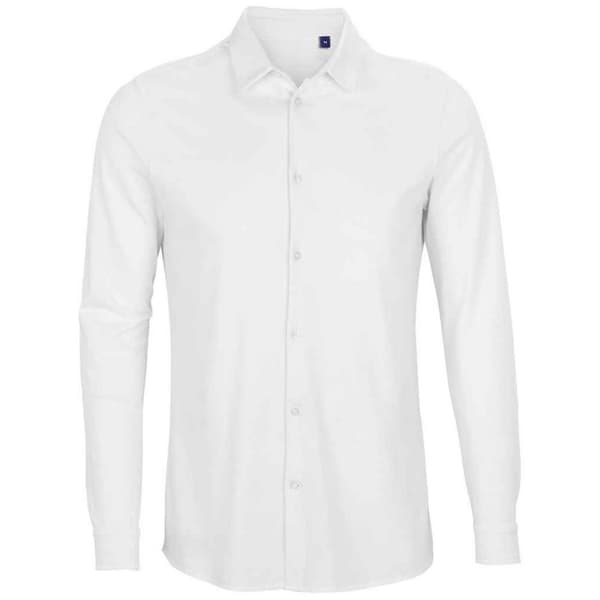 NEOBLU Mens Basile Pique Formal Shirt White XL