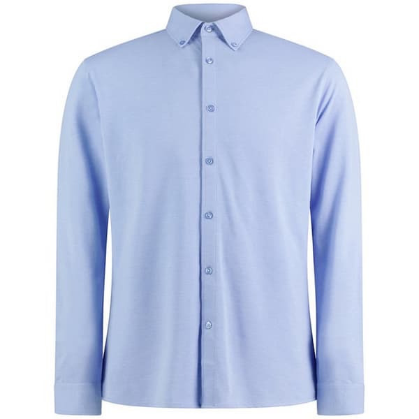 Kustom Kit Superwash 60°C skræddersyet langærmet skjorte til mænd Light Heather Blue XL
