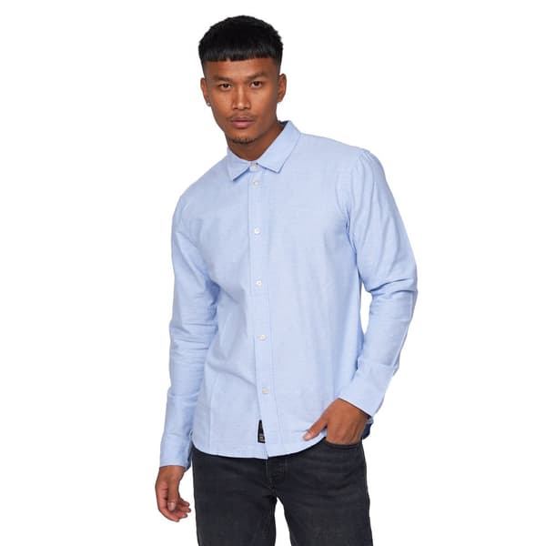 Duck and Cover Mens Yuknow Chambray Shirt Light Blue M