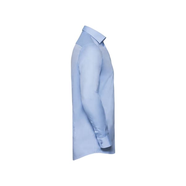 Russell Mens Contrast Herringbone Stitch Tailored Long-Sleeved Formal Shirt