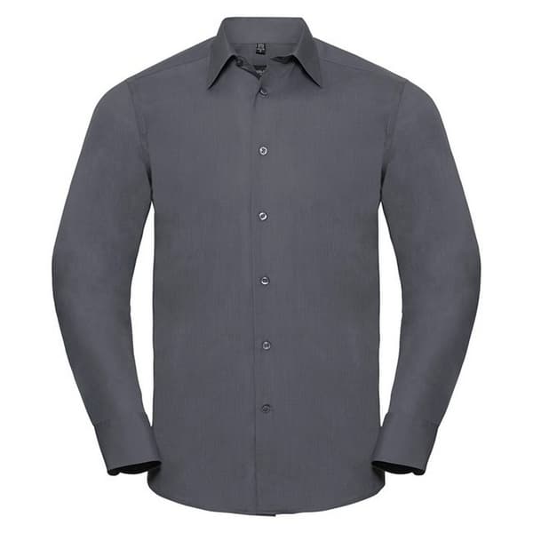 Russell Collection Mens Polycotton Easy-Care Long-Sleeved Formal Shirt