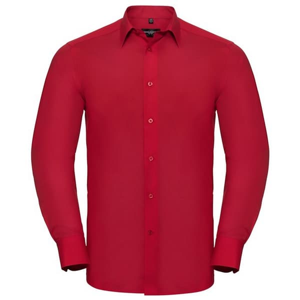 Russell Collection Mens Polycotton Easy-Care Long-Sleeved Formal Shirt