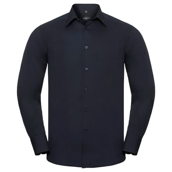 Russell Collection Mens Polycotton Easy-Care Long-Sleeved Formal Shirt