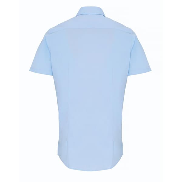 Premier Mens Poplin Stretch Short-Sleeved Shirt
