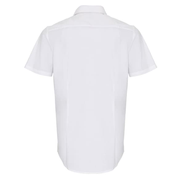 Premier Mens Poplin Stretch Short-Sleeved Shirt