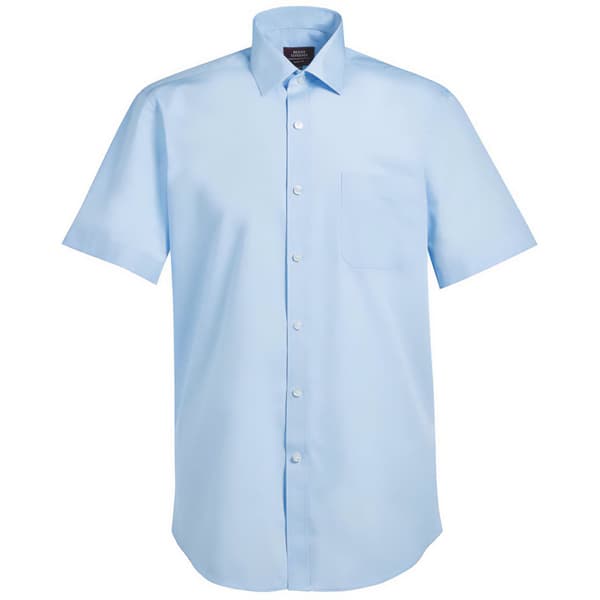 Brook Taverner Mens Rosello Poplin Short-Sleeved Formal Shirt
