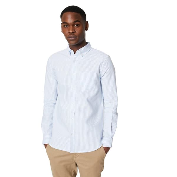Burton Mens Pinstripe Oxford Long-Sleeved Formal Shirt