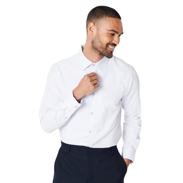 Burton Mens Fine Stripe Easy-Iron Slim Formal Shirt