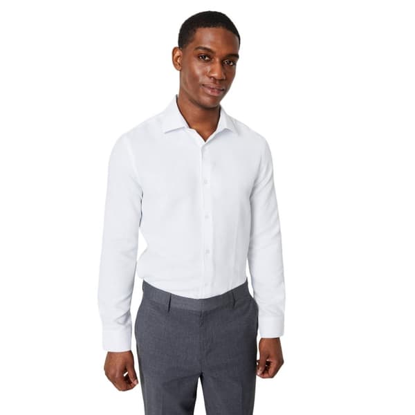 Burton Mens Smart Basket Weave Slim Long-Sleeved Shirt