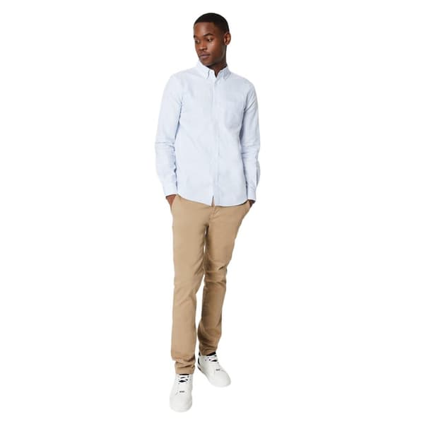 Burton Mens Pinstripe Oxford Long-Sleeved Formal Shirt
