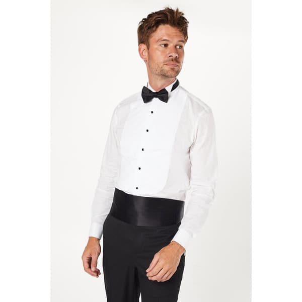 Burton Mens Wing Collar Slim Formal Shirt White 15.5in