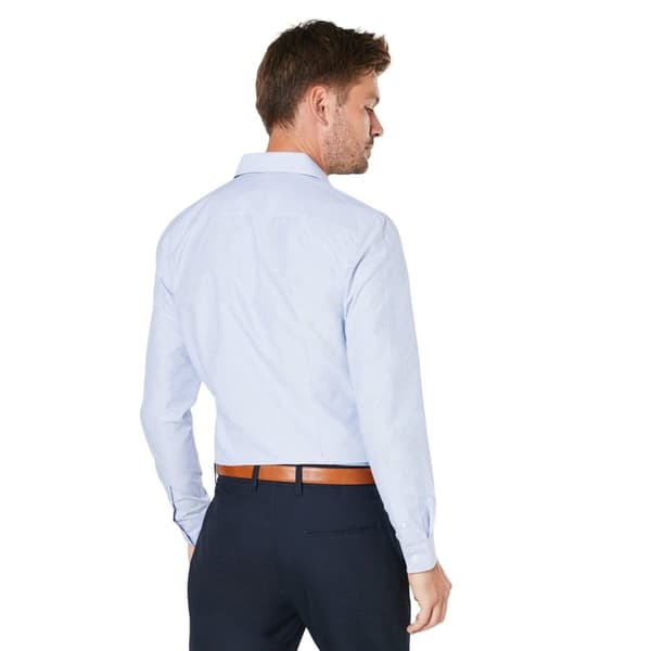 Burton Mens Micro Checked Easy-Iron Slim Formal Shirt