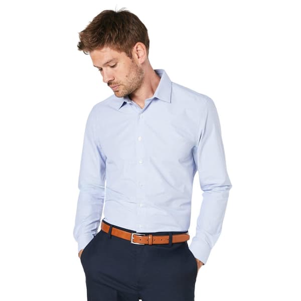 Burton Mens Micro Checked Easy-Iron Slim Formal Shirt