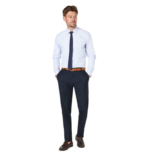 Burton Mens Dobby Easy-Iron Slim Formal Shirt