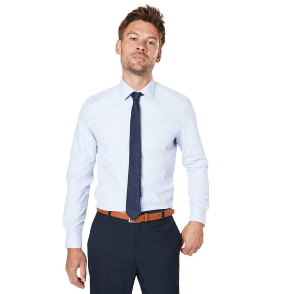 Burton Mens Dobby Easy-Iron Slim Formal Shirt