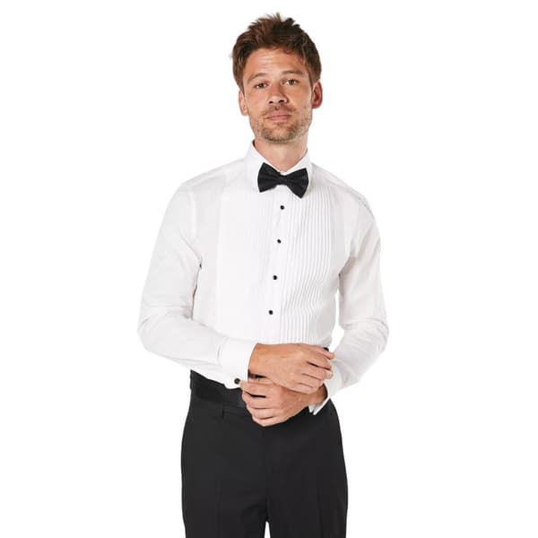 Burton Mens Pleat Front Slim Formal Shirt White 15in