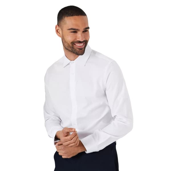Burton Mens Oxford Easy-Iron Slim Shirt