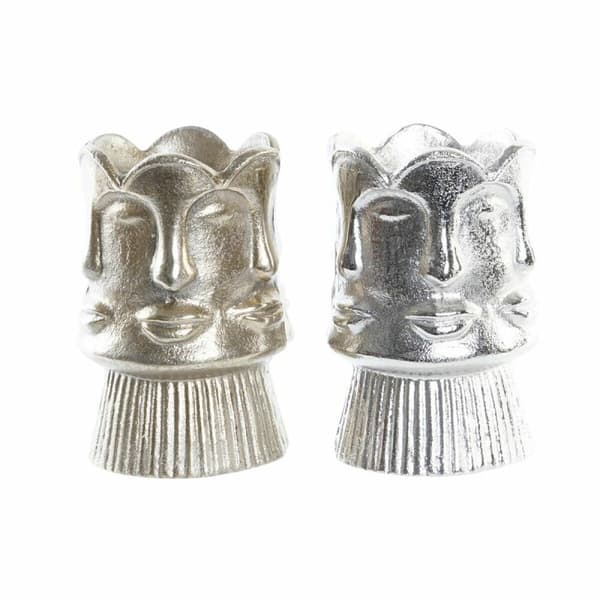 Vas DKD Home Decor Gyllene Ansikte Champagne Silvrig Aluminium Modern 12 x 12 x 17 cm (2 antal)