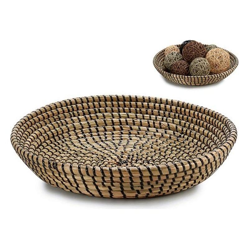 Bordsdekoration Flätning Svart Sjögräs (35,5 x 8 x 35,5 cm)