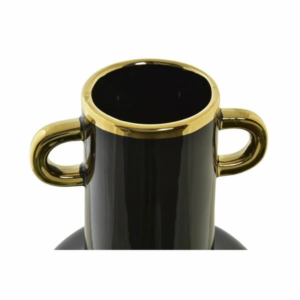 Vas DKD Home Decor Porslin Svart Gyllene Dvobarvna Modern 15 x 15 x 29 cm