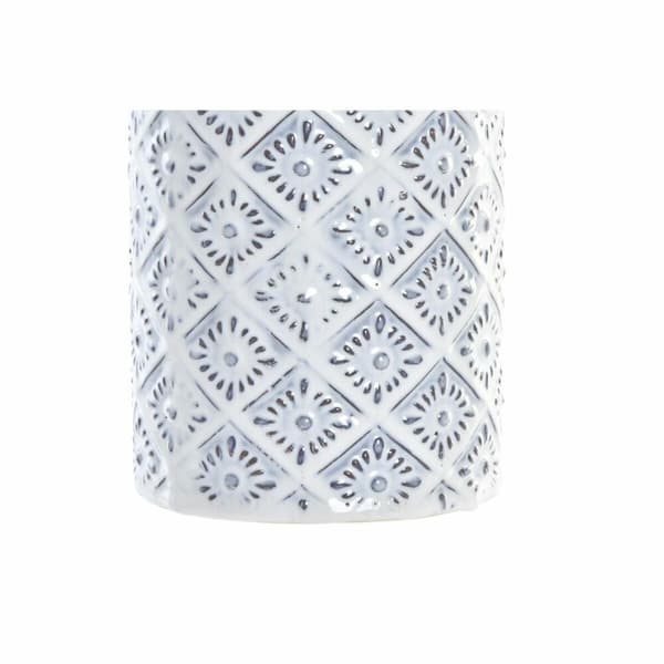 Vas DKD Home Decor Blå Vit Porslin Medelhavs 14 x 14 x 30 cm
