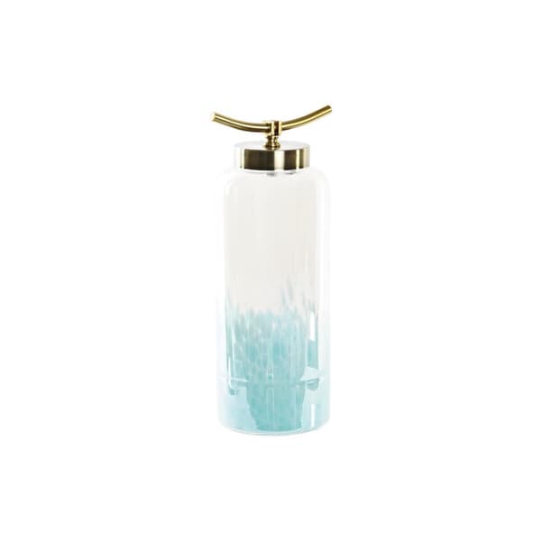 Vas DKD Home Decor Blå Gyllene Metall Glas Medelhavs 19 x 15 x 41 cm