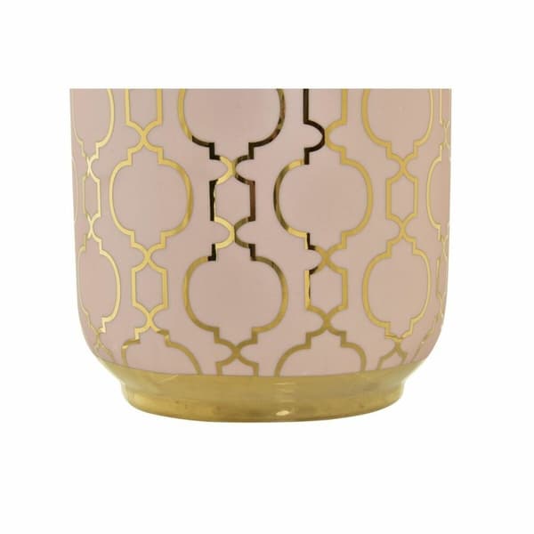 Vas DKD Home Decor Porslin Rosa Gyllene Orientalisk (15 x 15 x 41,5 cm)