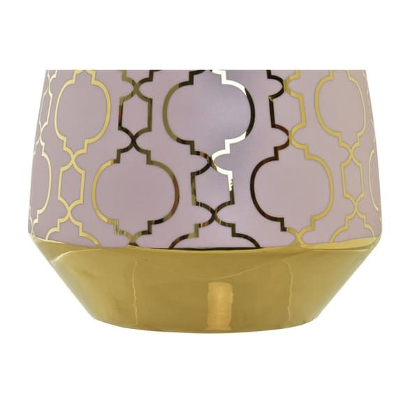 Vas DKD Home Decor Porslin Rosa Gyllene Orientalisk (18 x 18 x 24 cm)