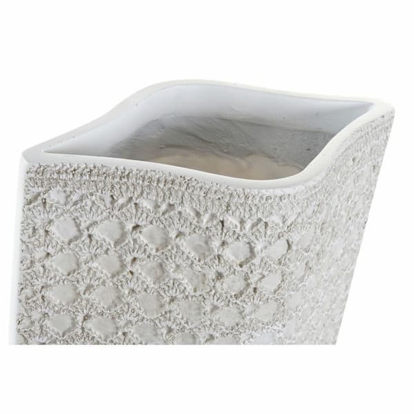 Vas DKD Home Decor 20 x 12 x 58 cm Vit Harts Modern