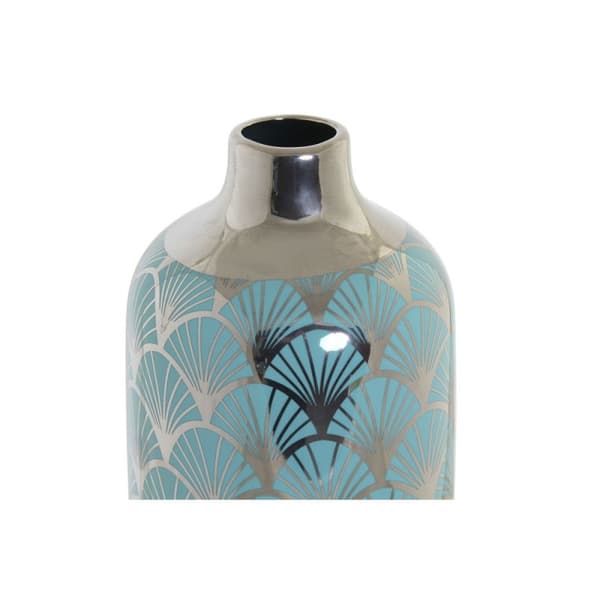 Vas DKD Home Decor 13 x 13 x 26 cm Porslin Turkos Orientalisk Kromad