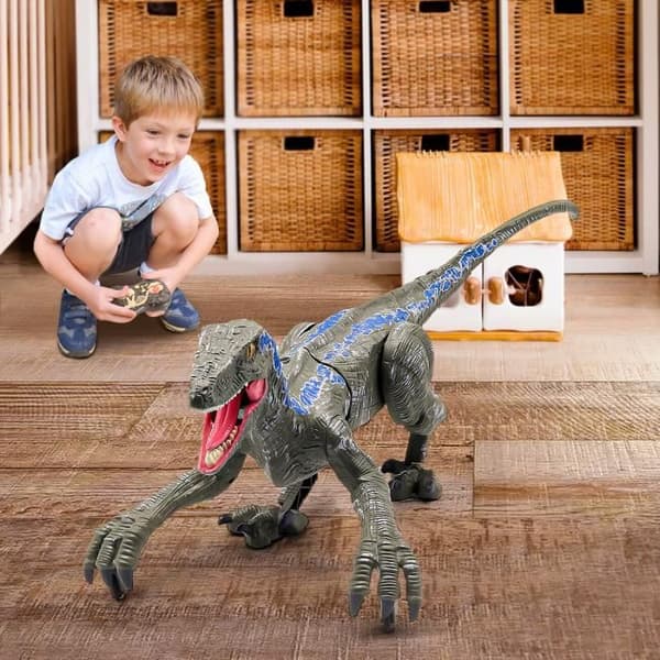 Fjärrstyrd leksak - Dinosaurus - Blå raptor - 2.4G - Julklapp - Barn