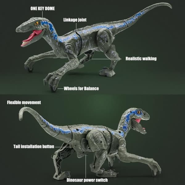Fjärrstyrd leksak - Dinosaurus - Blå raptor - 2.4G - Julklapp - Barn