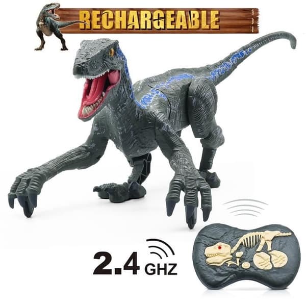 Fjärrstyrd leksak - Dinosaurus - Blå raptor - 2.4G - Julklapp - Barn