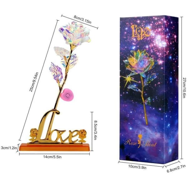Eternal Rose - Lysande Ros 24 K Guldpläterad - Romantisk Blomma med Box - Bröllops- och Jubileumsgåva