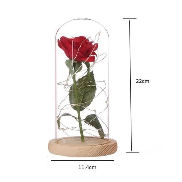 Beauty and the Beast Enchanted Rose Elegant glaskupol med LED-lampor - Beige bas