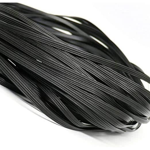70m Rottingvävt DIY-material Vävt rep PE-rottingimitation rotting Plast Rottingvävt material Svart, 8*1,2 mm