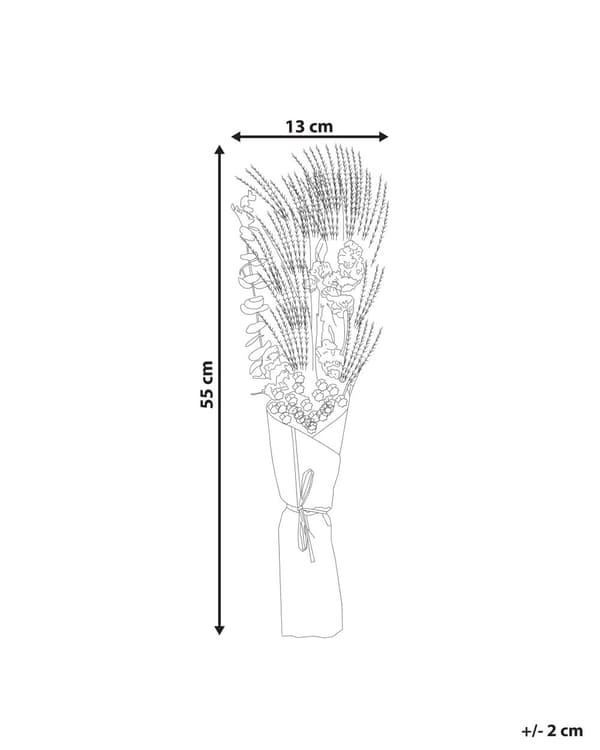 Tørket blomsterbukett Rosa Naturlige tørkede blomster 58 cm Borddekorasjon