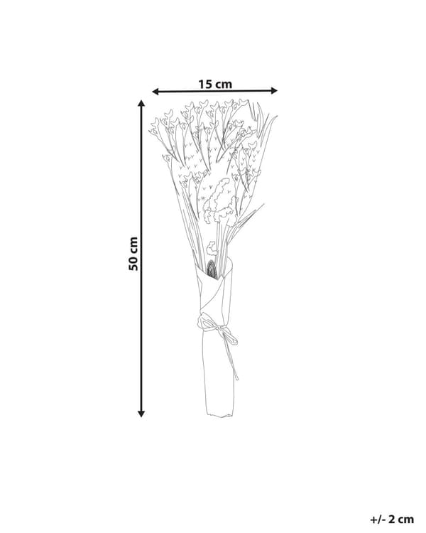 Tørket Blomsterbukett Rosa Naturlige Tørkede Blomster 50 cm Borddekorasjon