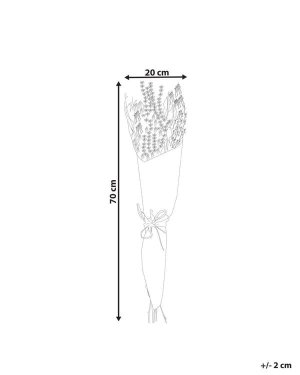 Tørket Blomsterbukett Fiolett Grønn Naturlige Tørkede Blomster 70 cm Borddekorasjon