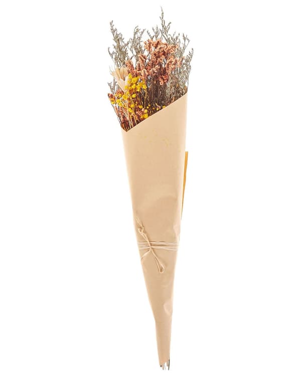 Tørket Blomsterbukett Oransje Gul Naturlige Tørkede Blomster 65 cm Borddekorasjon