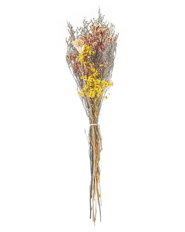 Tørket Blomsterbukett Oransje Gul Naturlige Tørkede Blomster 65 cm Borddekorasjon