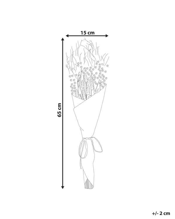 Tørket Blomsterbukett Oransje Naturlige Tørkede Blomster 65 cm Borddekorasjon